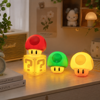 Retro Block Lamp - Mario-inspired Night Lamp